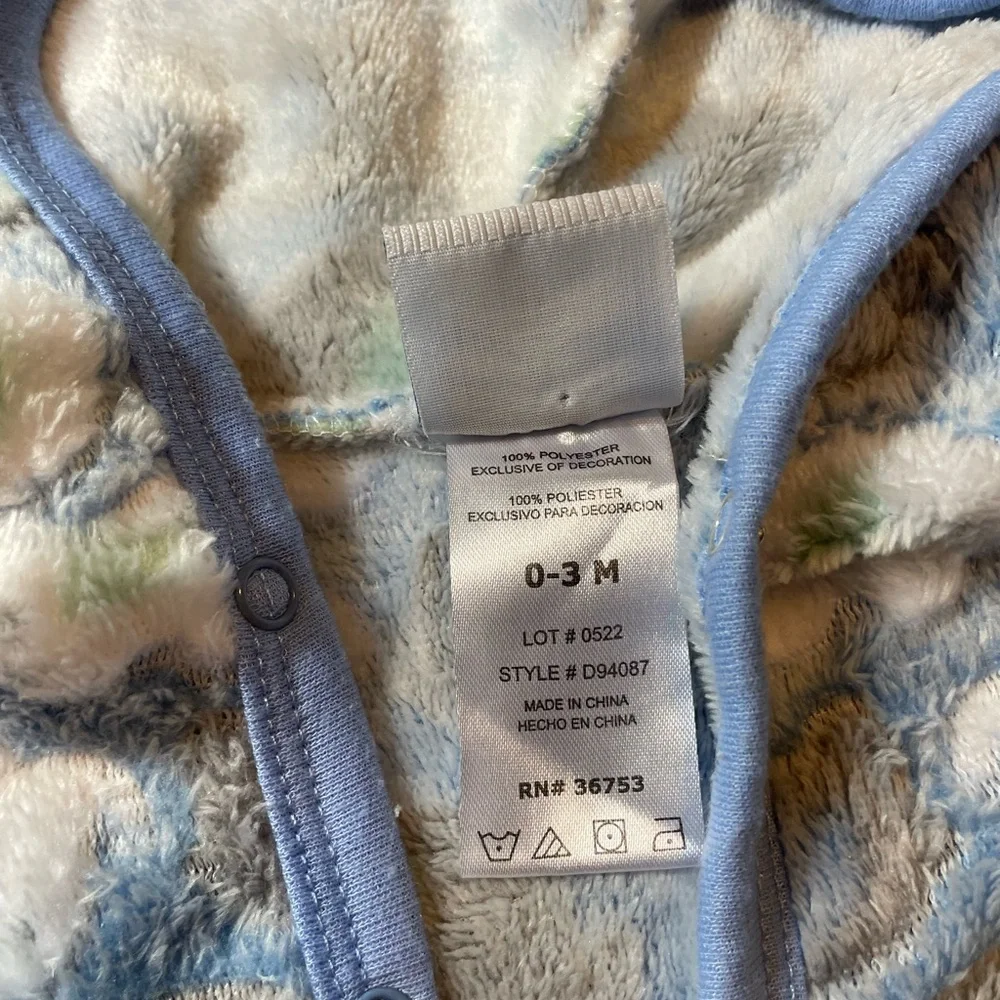 NWOT LITTLE AND LOVED 2 PC HOODED JACKET AND FEET IN PANTS SZ:0-3M BLUE GREY WHT